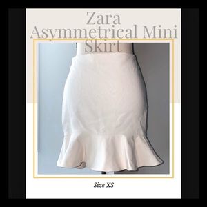 Zara Asymmetrical Mermaid Hemline Peplum Mini Skirt  - Size XS